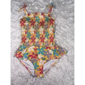 Ruffle Butts Girls Sz. 4T Yellow Design Ruffle One Pc. Swimsuit. Exc. Condition